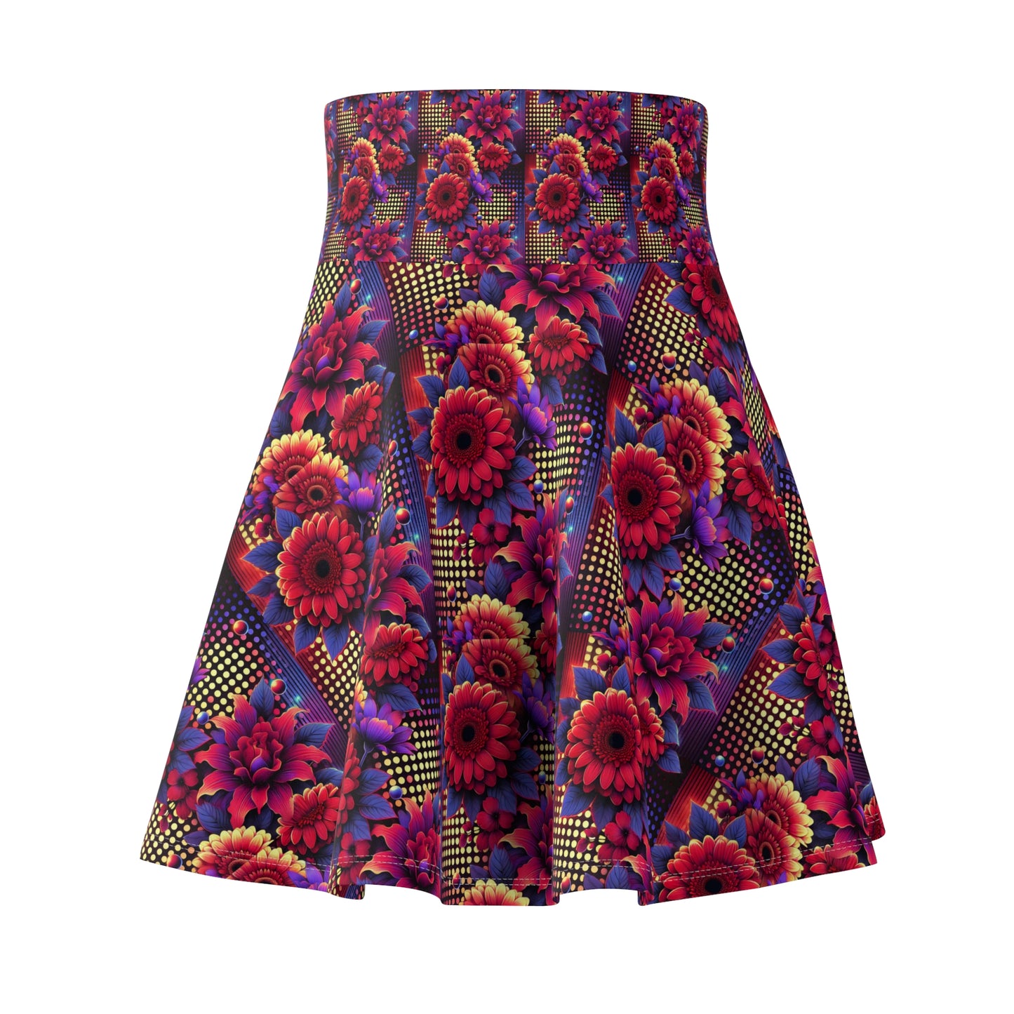 Vibrant Floral Women's Skater Skirt - Perfect for Spring Celebrations