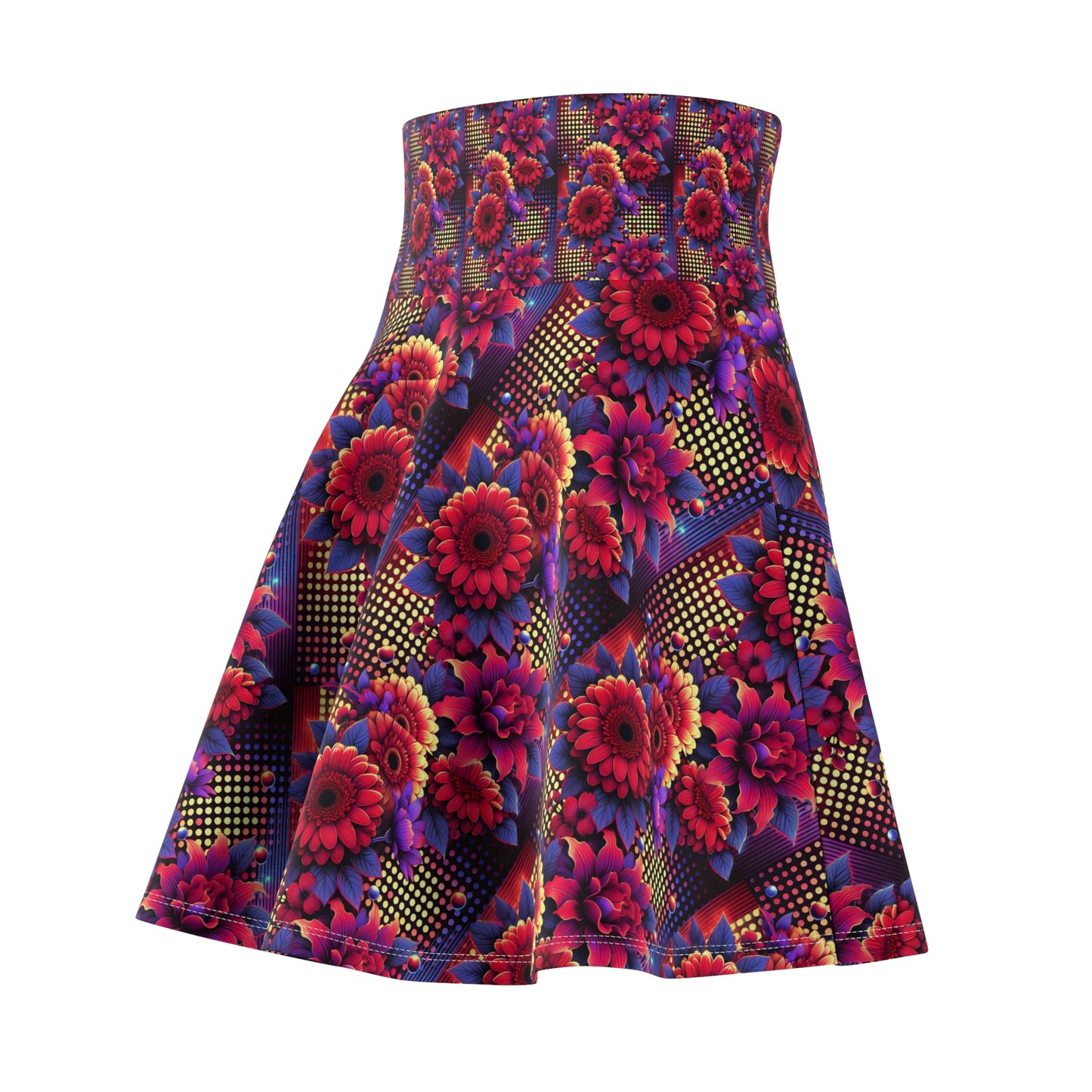 Vibrant Floral Women's Skater Skirt - Perfect for Spring Celebrations