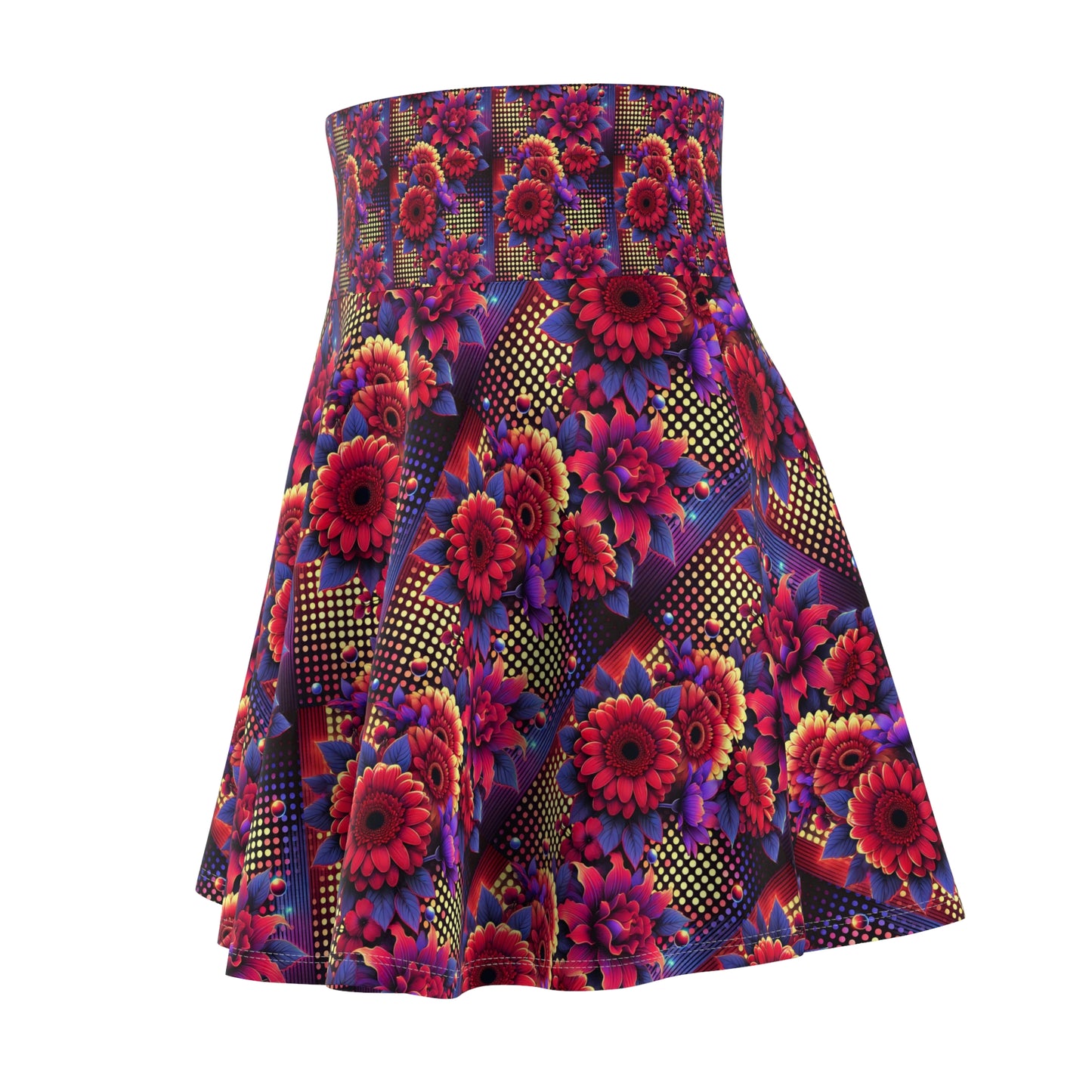 Vibrant Floral Women's Skater Skirt - Perfect for Spring Celebrations