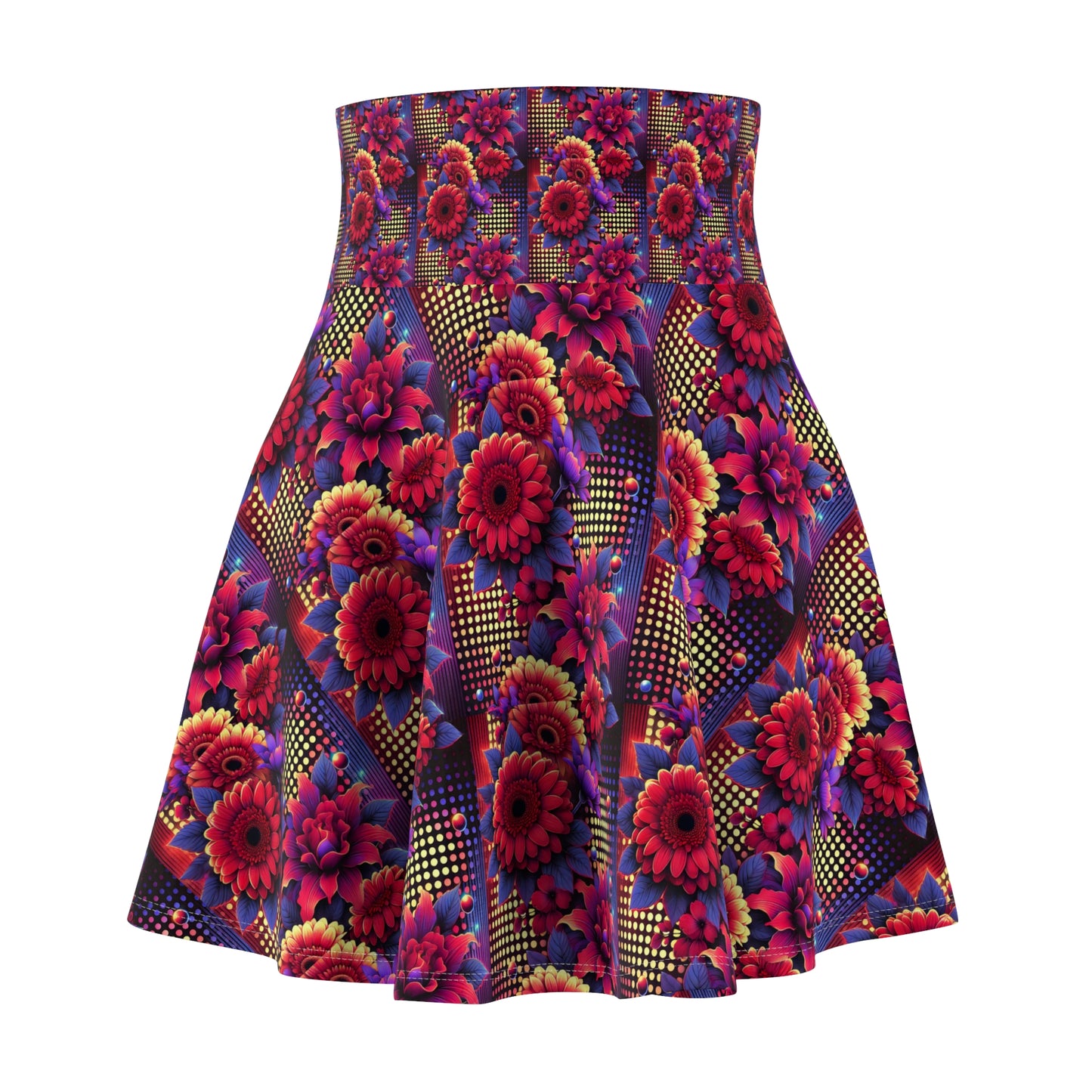 Vibrant Floral Women's Skater Skirt - Perfect for Spring Celebrations