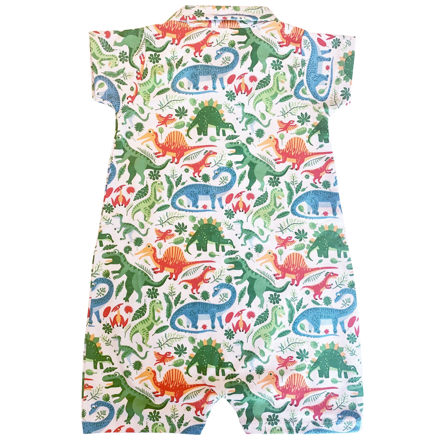 AnnLoren Dinosaur short sleeve Collar Baby/Toddler Boys Romper