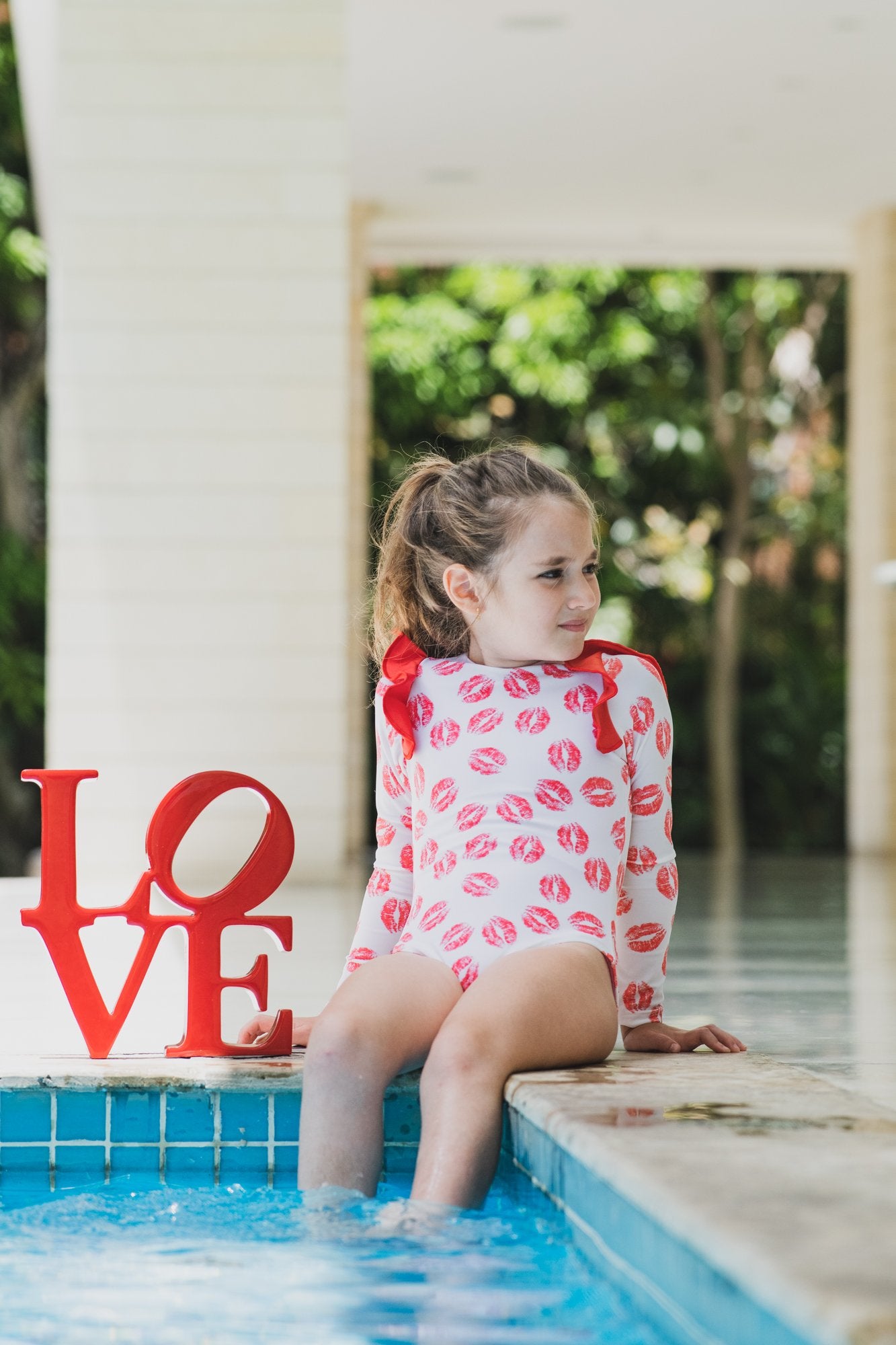 Red Kisses - One Piece - Kids Swimwear