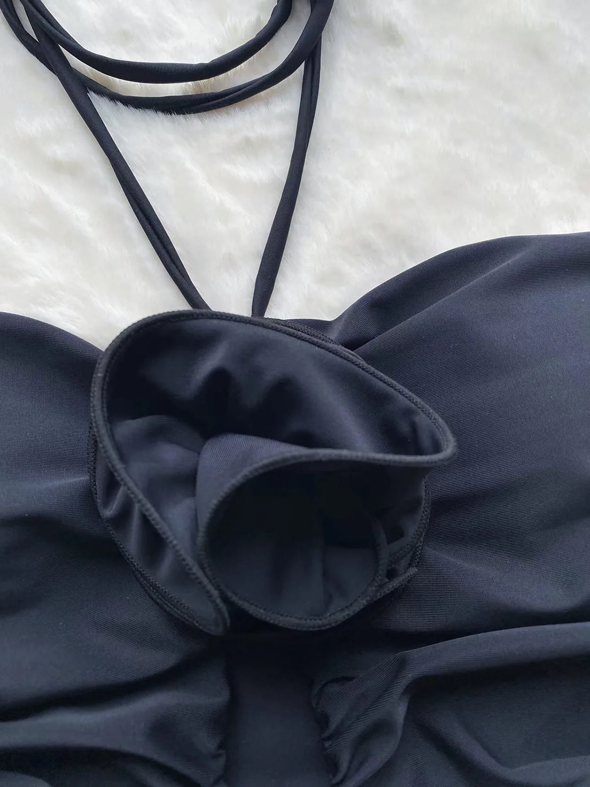 Black rose one piece swimsuit